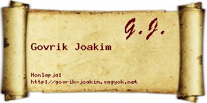 Govrik Joakim névjegykártya